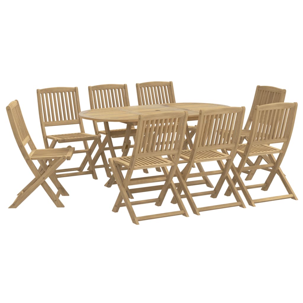 vidaXL 9 Piece Garden Dining Set Solid Wood Acacia