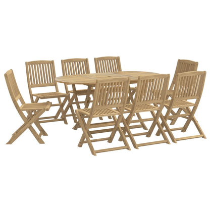 vidaXL 9 Piece Garden Dining Set Solid Wood Acacia