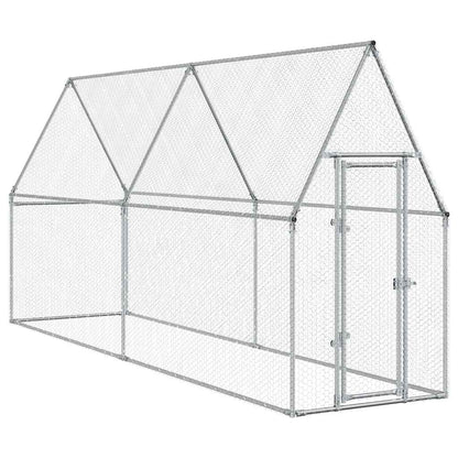 vidaXL Chicken Cage Silver 100x100x190 cm Galvanised Steel