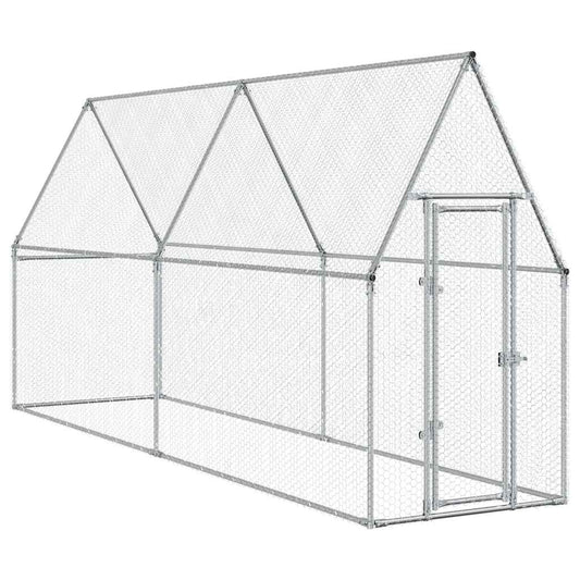 vidaXL Chicken Cage Silver 100x100x190 cm Galvanised Steel
