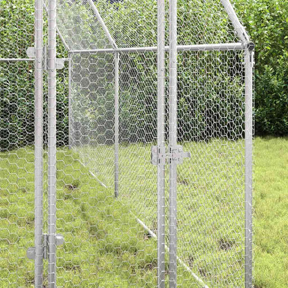 vidaXL Chicken Cage Silver 100x100x190 cm Galvanised Steel