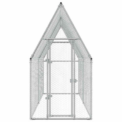 vidaXL Chicken Cage Silver 100x100x190 cm Galvanised Steel