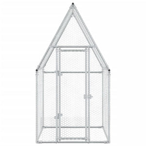 vidaXL Chicken Cage Silver 100x100x190 cm Galvanised Steel