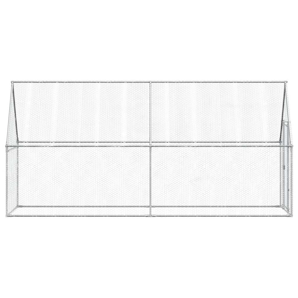 vidaXL Chicken Cage Silver 100x100x190 cm Galvanised Steel