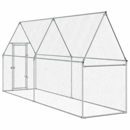vidaXL Chicken Cage Silver 100x100x190 cm Galvanised Steel