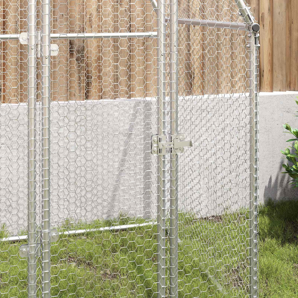 vidaXL Chicken Cage Silver 100x100x190 cm Galvanised Steel