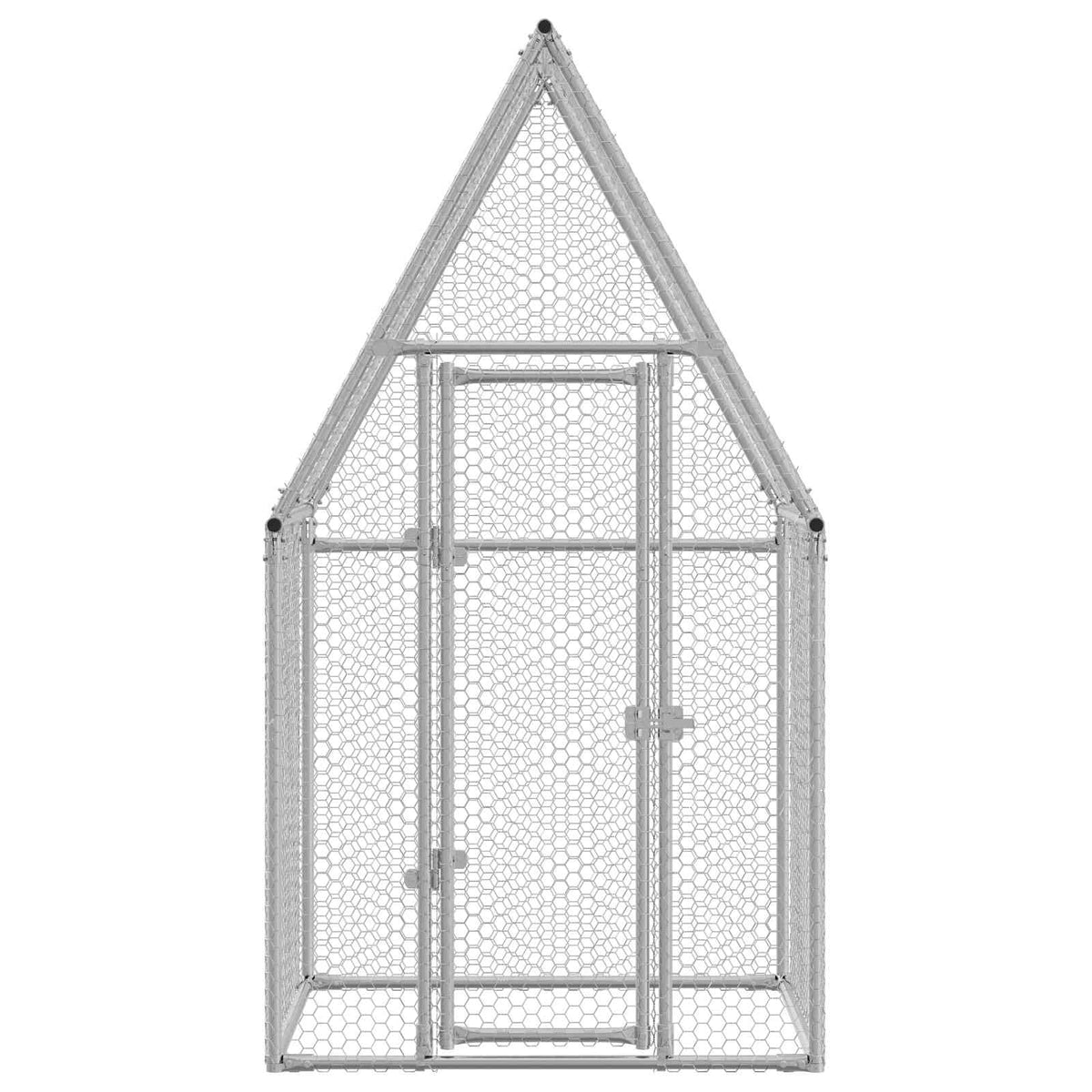 vidaXL Chicken Cage Silver 100x100x190 cm Galvanised Steel