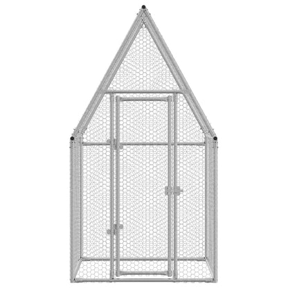 vidaXL Chicken Cage Silver 100x100x190 cm Galvanised Steel