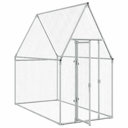 vidaXL Chicken Cage Silver 200x100x190 cm Galvanised Steel