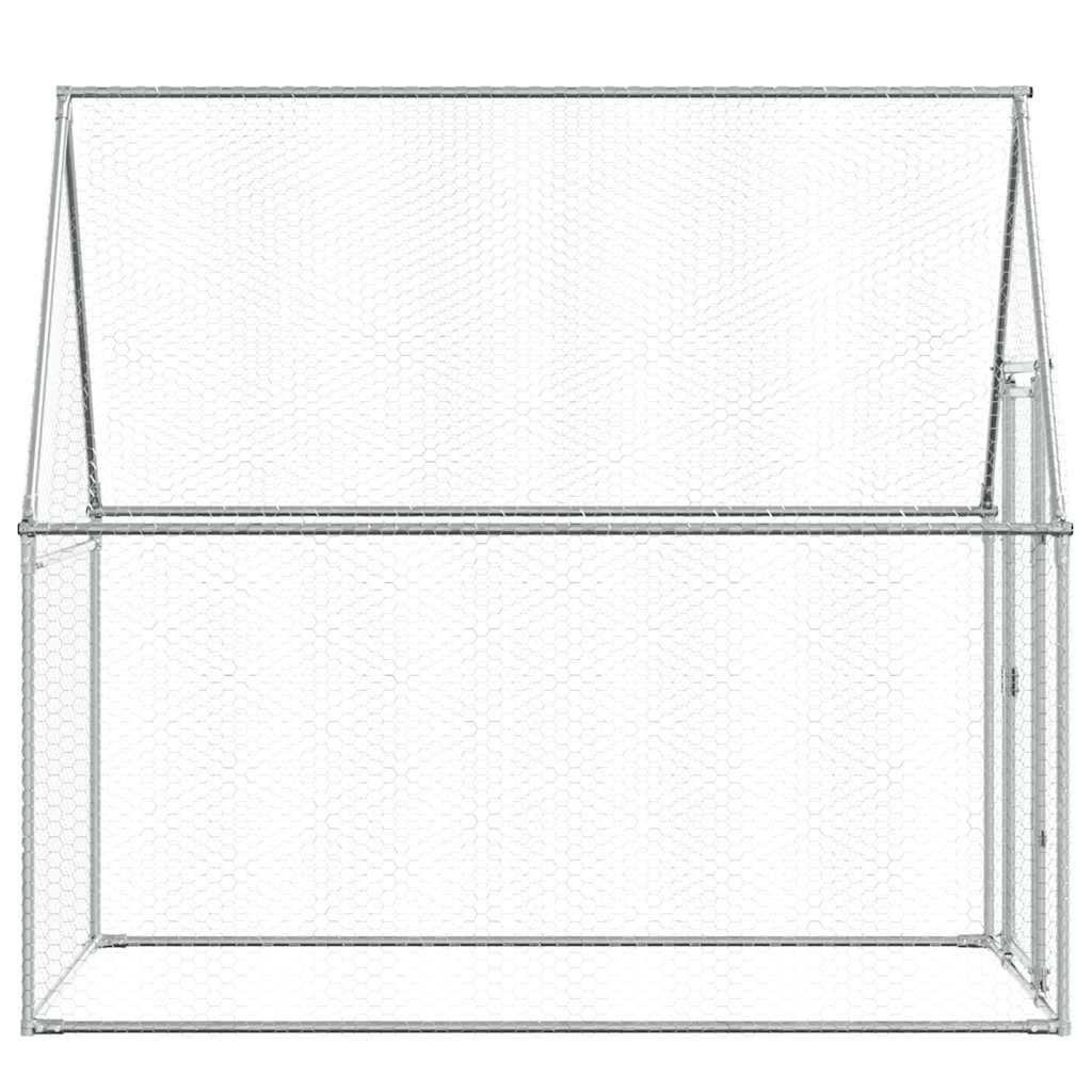 vidaXL Chicken Cage Silver 200x100x190 cm Galvanised Steel