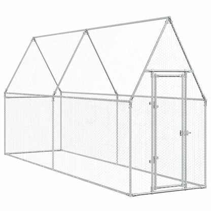 vidaXL Chicken Cage Silver 400x100x190 cm Galvanised Steel