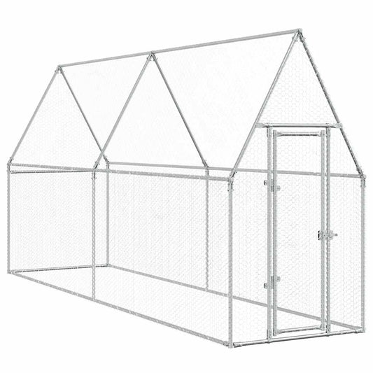 vidaXL Chicken Cage Silver 400x100x190 cm Galvanised Steel
