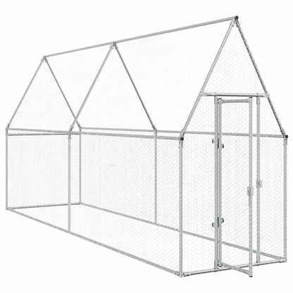 vidaXL Chicken Cage Silver 400x100x190 cm Galvanised Steel