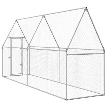 vidaXL Chicken Cage Silver 400x100x190 cm Galvanised Steel