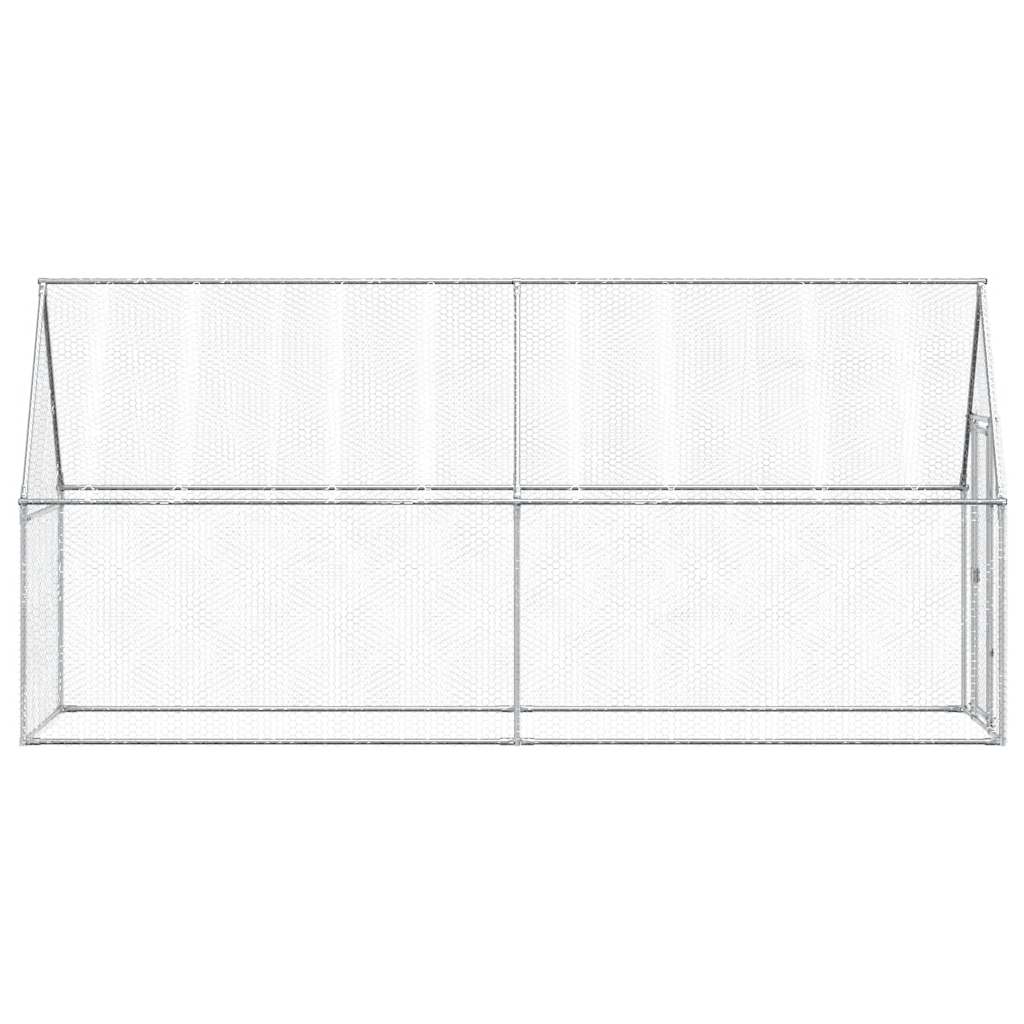 vidaXL Chicken Cage Silver 400x100x190 cm Galvanised Steel