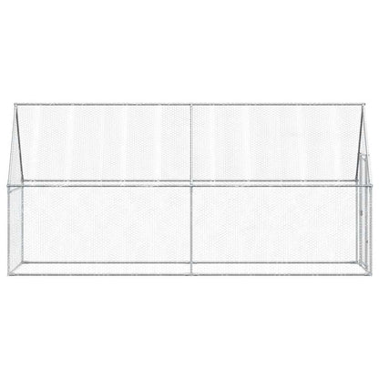 vidaXL Chicken Cage Silver 400x100x190 cm Galvanised Steel