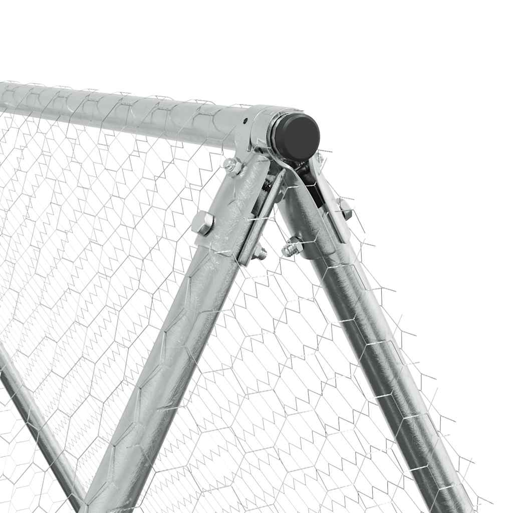 vidaXL Chicken Cage Silver 400x100x190 cm Galvanised Steel