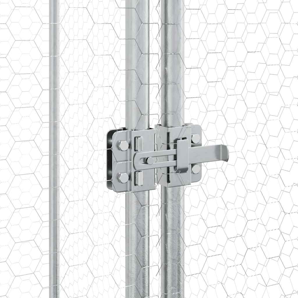 vidaXL Chicken Cage Silver 400x100x190 cm Galvanised Steel