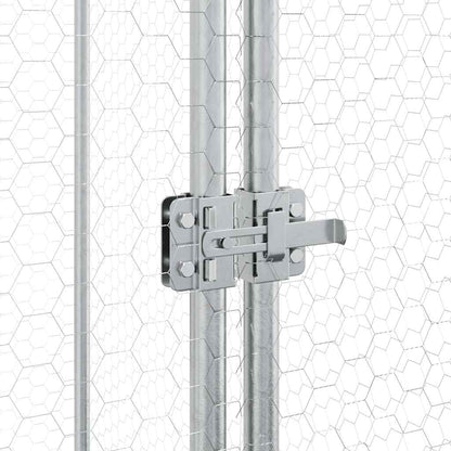 vidaXL Chicken Cage Silver 400x100x190 cm Galvanised Steel