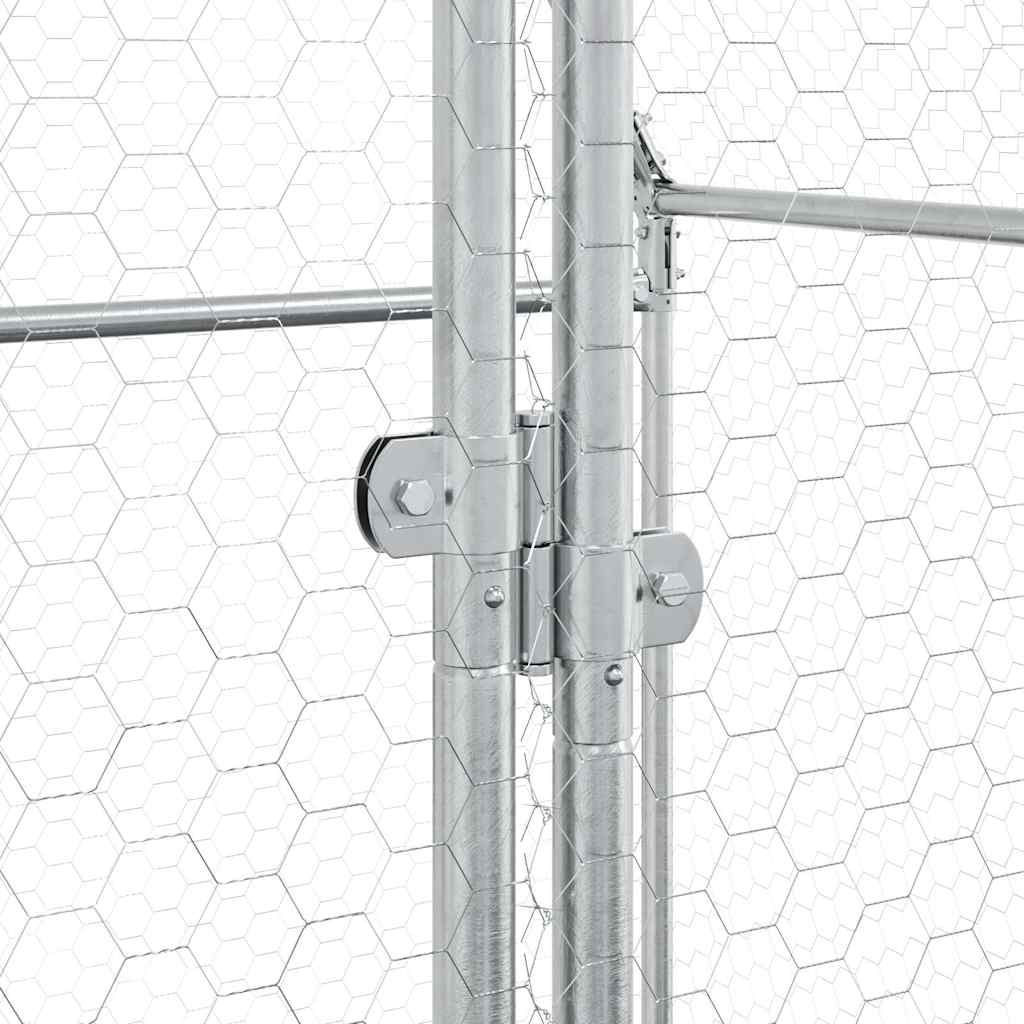 vidaXL Chicken Cage Silver 400x100x190 cm Galvanised Steel