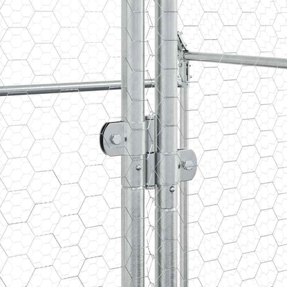 vidaXL Chicken Cage Silver 400x100x190 cm Galvanised Steel