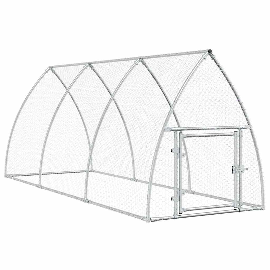 vidaXL Chicken Cage Silver 300x105x120 cm Galvanised Steel