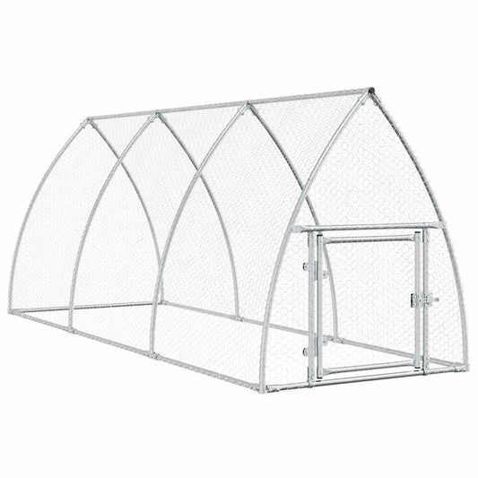 vidaXL Chicken Cage Silver 300x105x120 cm Galvanised Steel