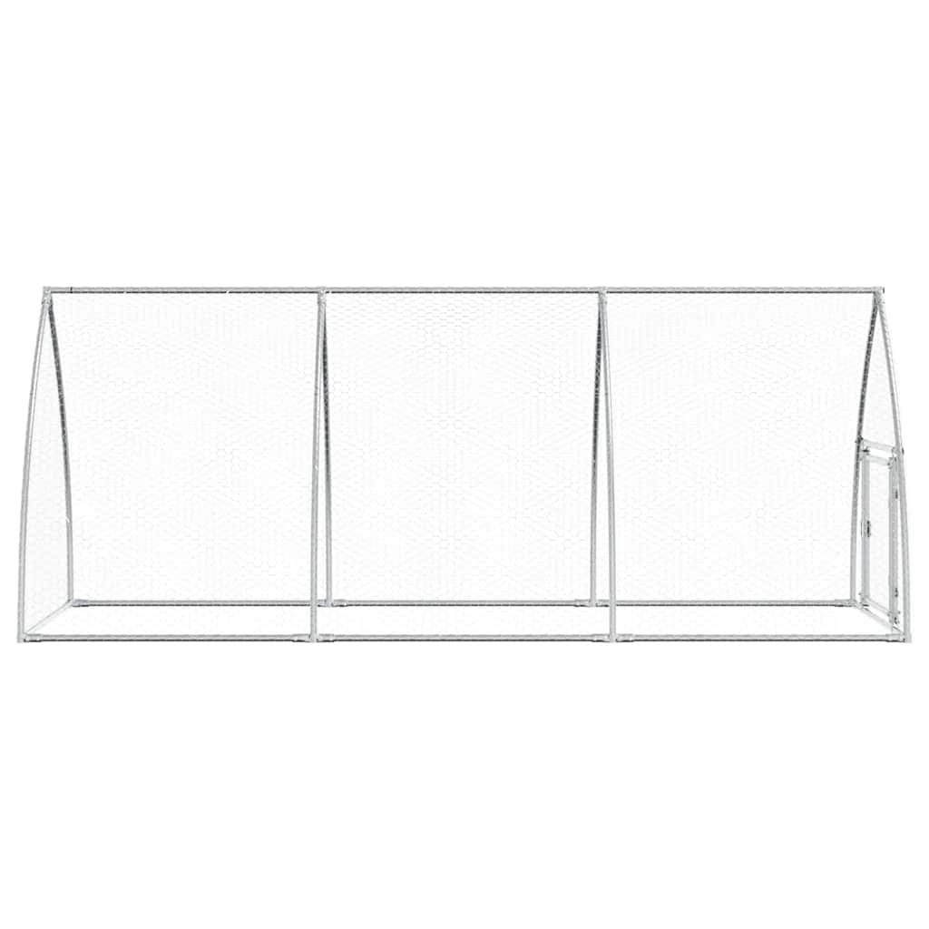 vidaXL Chicken Cage Silver 300x105x120 cm Galvanised Steel