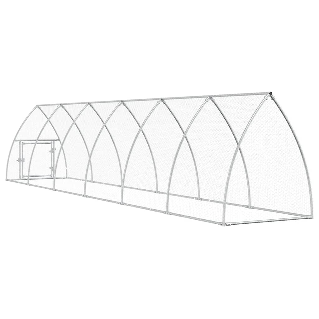 vidaXL Chicken Cage Silver 600x105x120 cm Galvanised Steel
