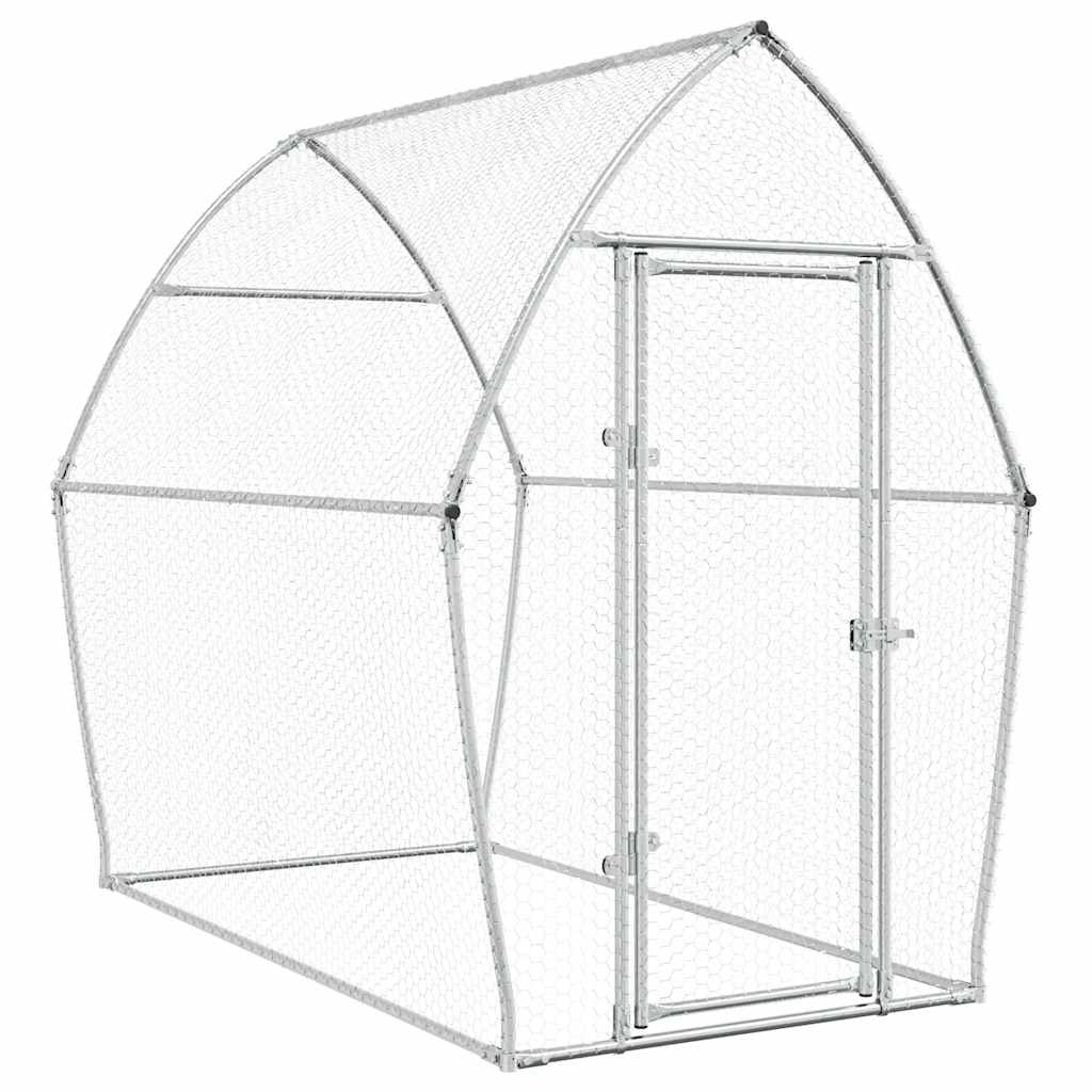 vidaXL Chicken Cage Silver 200x105x182 cm Galvanised Steel