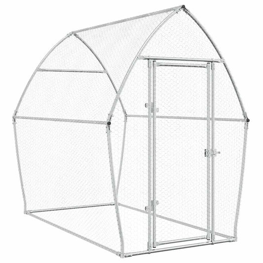 vidaXL Chicken Cage Silver 200x105x182 cm Galvanised Steel