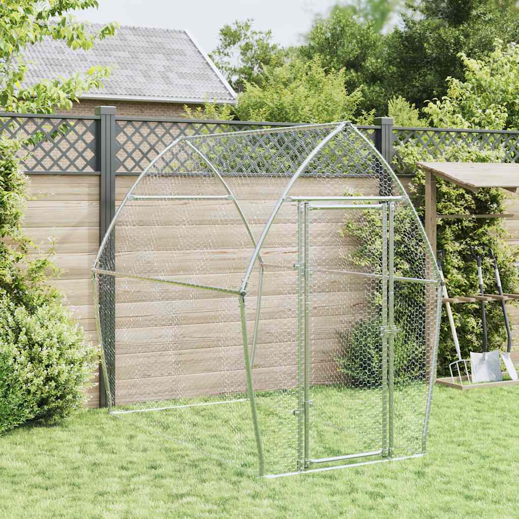 vidaXL Chicken Cage Silver 200x105x182 cm Galvanised Steel