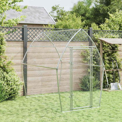 vidaXL Chicken Cage Silver 200x105x182 cm Galvanised Steel