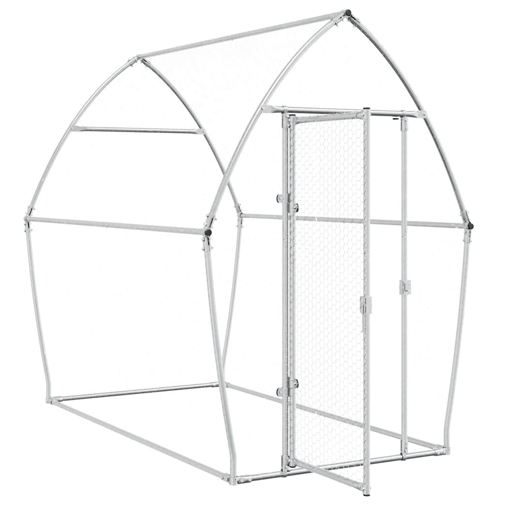 vidaXL Chicken Cage Silver 200x105x182 cm Galvanised Steel