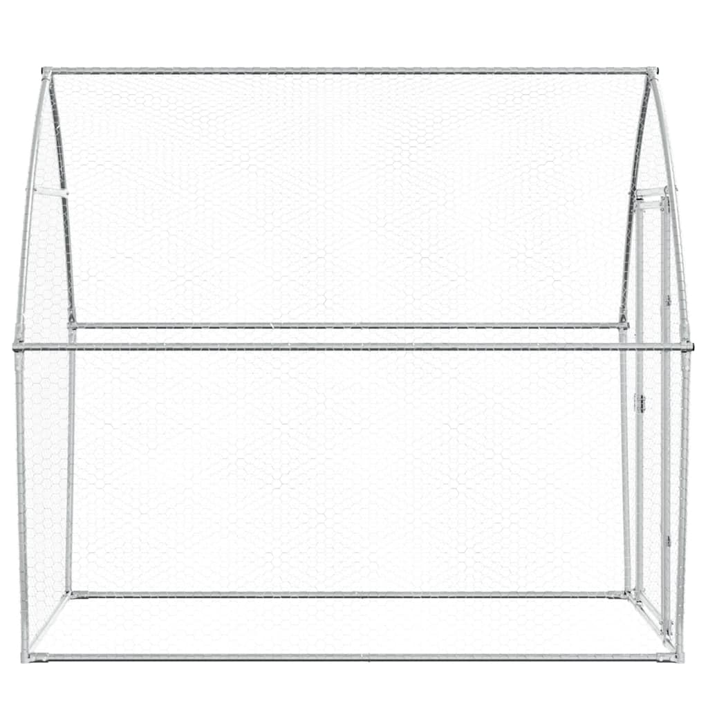 vidaXL Chicken Cage Silver 200x105x182 cm Galvanised Steel