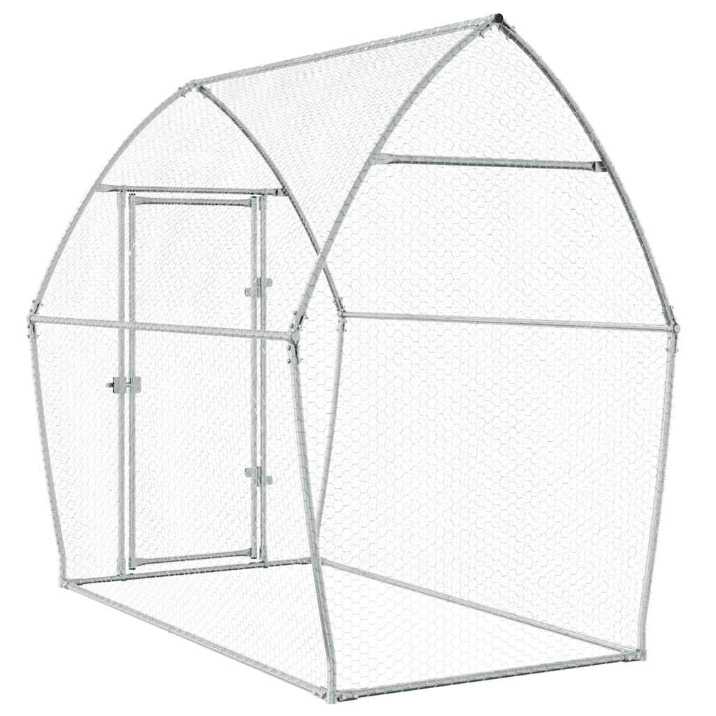vidaXL Chicken Cage Silver 200x105x182 cm Galvanised Steel