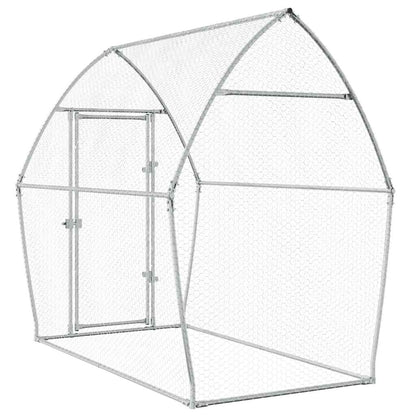 vidaXL Chicken Cage Silver 200x105x182 cm Galvanised Steel