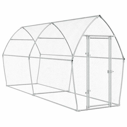 vidaXL Chicken Cage Silver 400x105x182 cm Galvanised Steel
