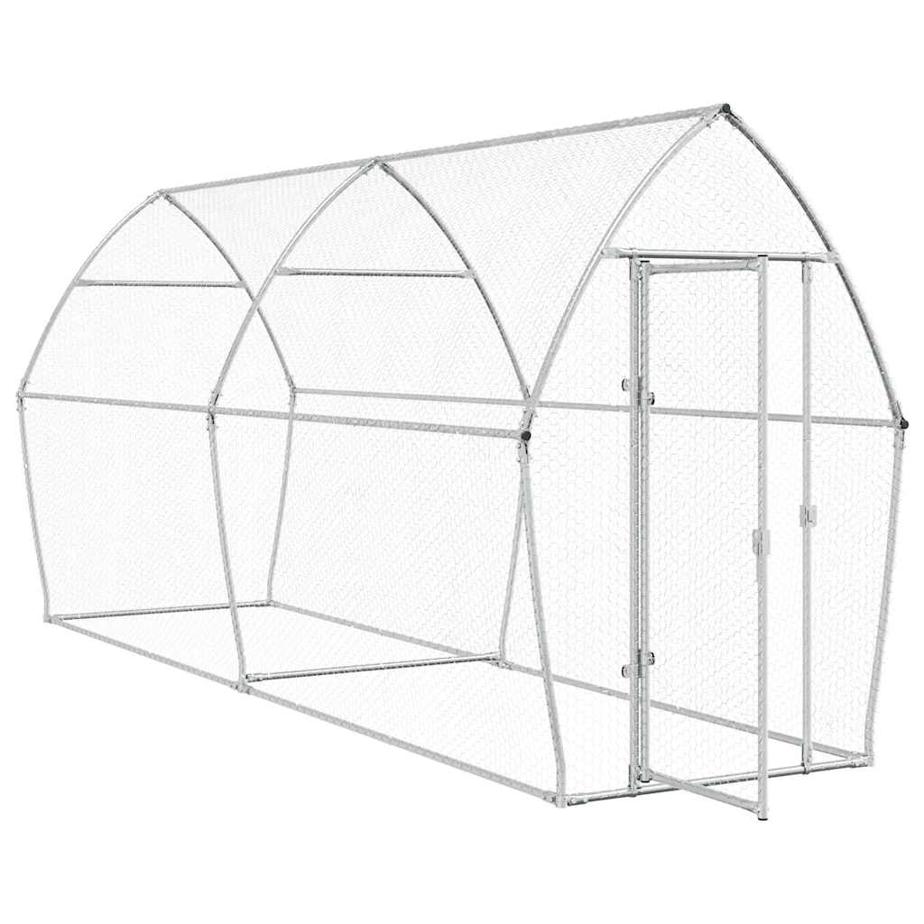 vidaXL Chicken Cage Silver 400x105x182 cm Galvanised Steel