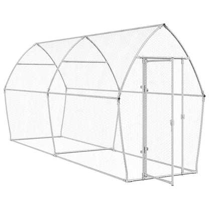 vidaXL Chicken Cage Silver 400x105x182 cm Galvanised Steel