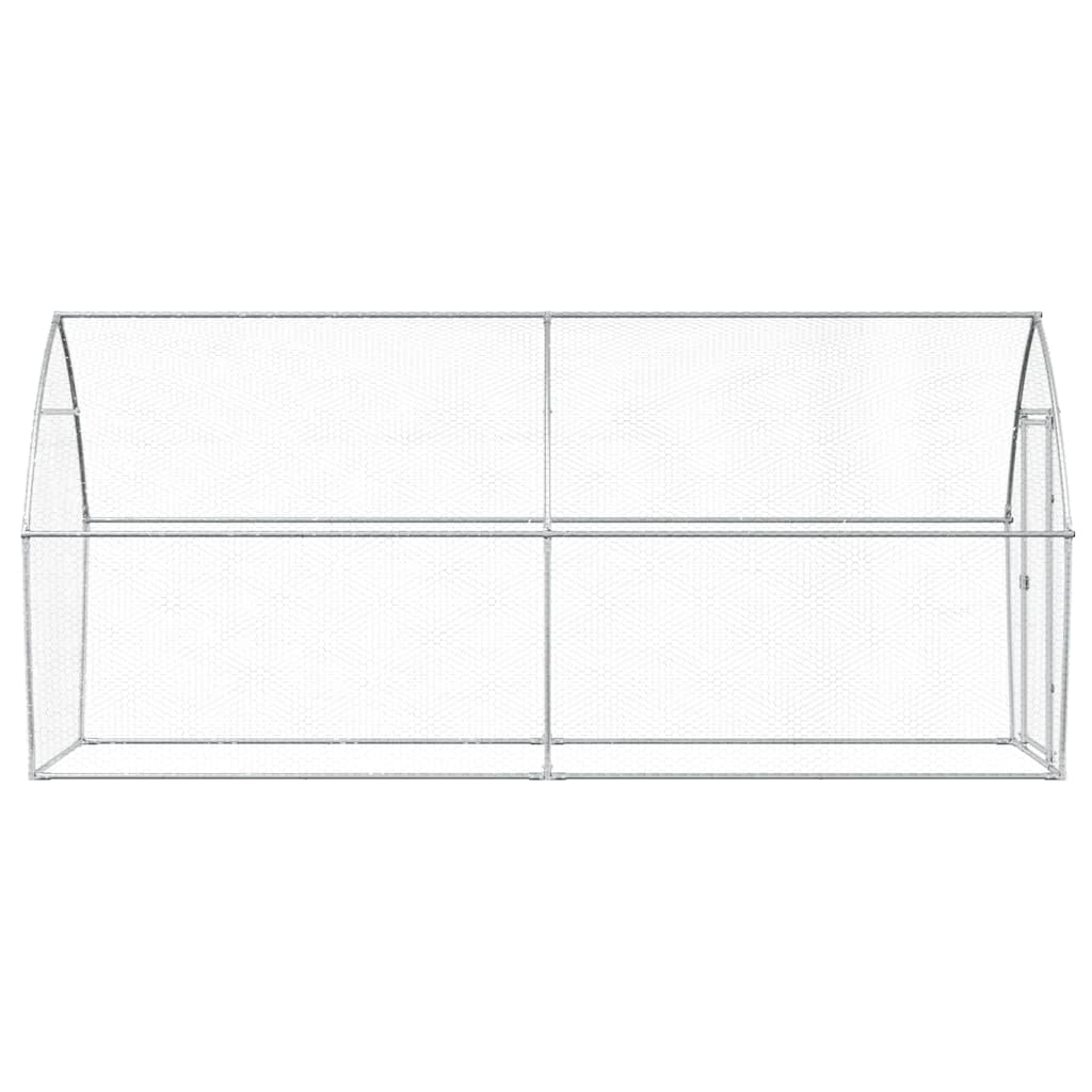 vidaXL Chicken Cage Silver 400x105x182 cm Galvanised Steel