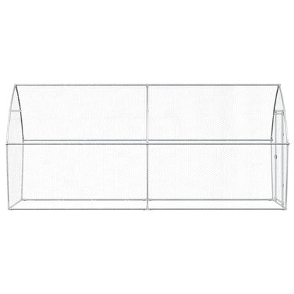 vidaXL Chicken Cage Silver 400x105x182 cm Galvanised Steel