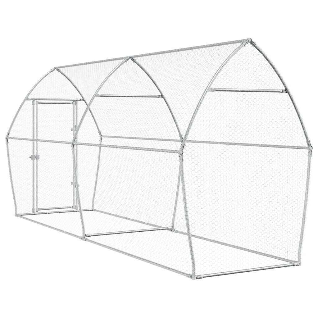 vidaXL Chicken Cage Silver 400x105x182 cm Galvanised Steel