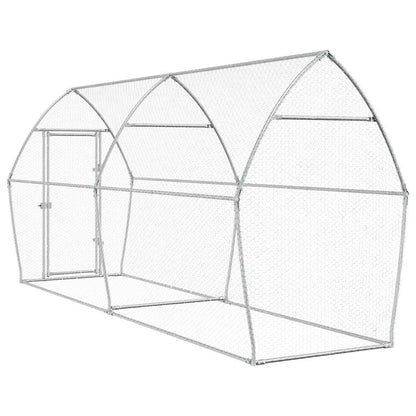 vidaXL Chicken Cage Silver 400x105x182 cm Galvanised Steel