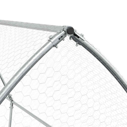 vidaXL Chicken Cage Silver 400x105x182 cm Galvanised Steel
