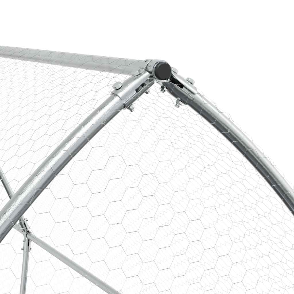 vidaXL Chicken Cage Silver 400x105x182 cm Galvanised Steel