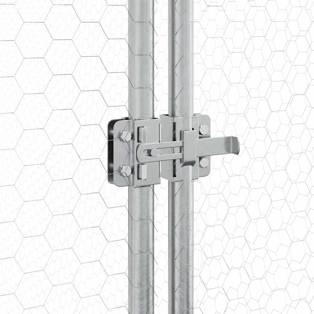 vidaXL Chicken Cage Silver 400x105x182 cm Galvanised Steel