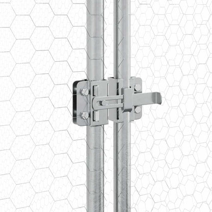 vidaXL Chicken Cage Silver 400x105x182 cm Galvanised Steel