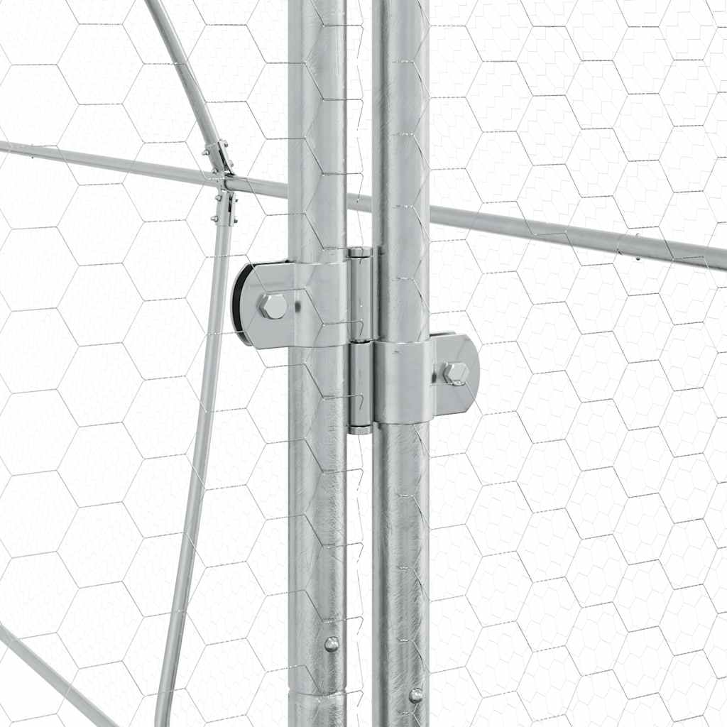 vidaXL Chicken Cage Silver 400x105x182 cm Galvanised Steel