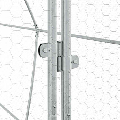 vidaXL Chicken Cage Silver 400x105x182 cm Galvanised Steel